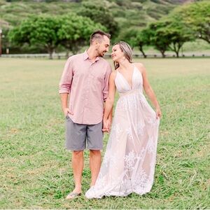 Elegant White Floral Maxi Dress